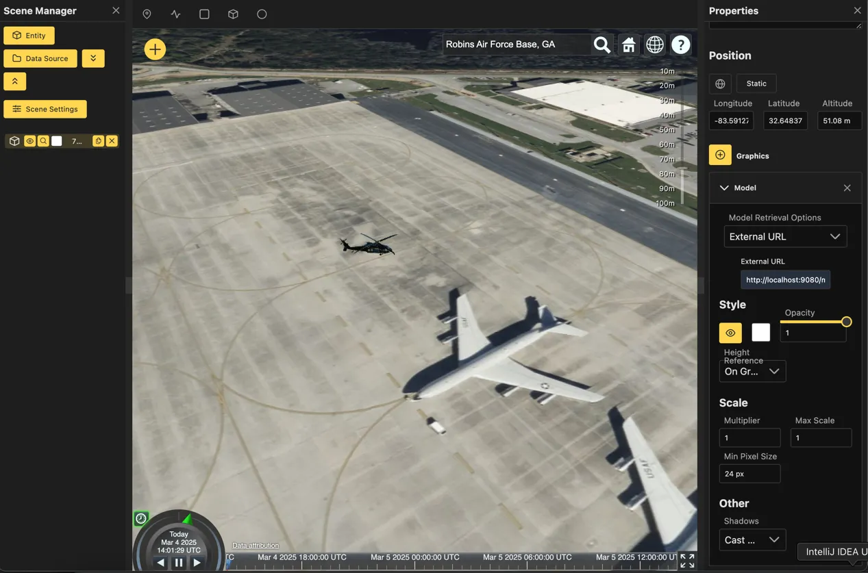 Image of 3d model blackhawk on air force base