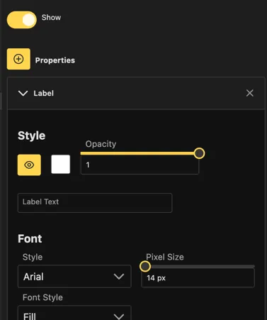 Entity properties view