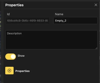 Entity properties view