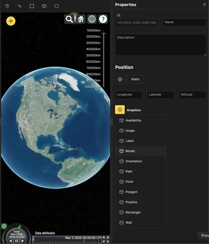 View of the Model Graphics selection